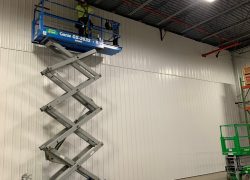 lift in front of warehouse partition