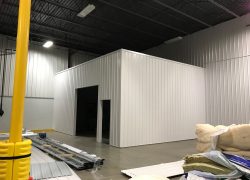 warehouse partition with exterior sections completed