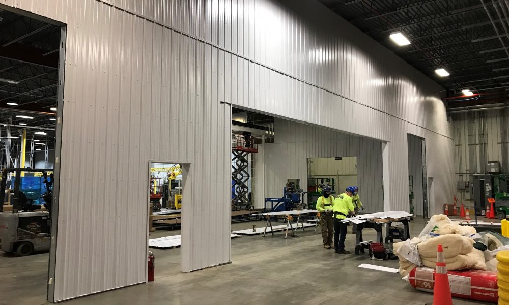 view of space for doors in new warehouse partition