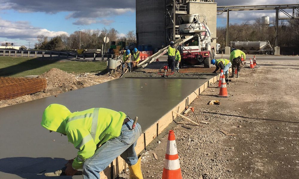 exterior concrete construction work