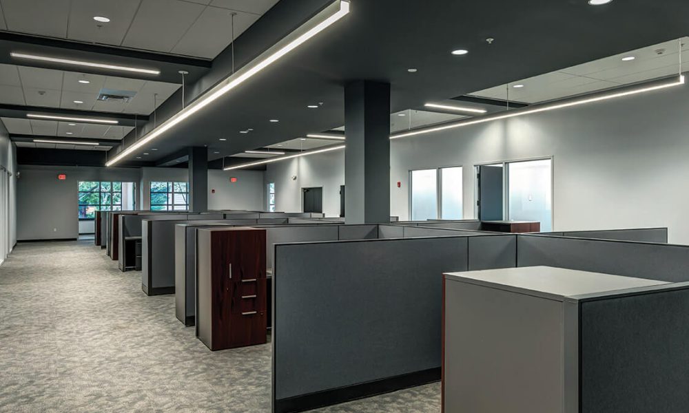 internal office cubicles