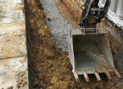 loading dock concrete wall repair trench