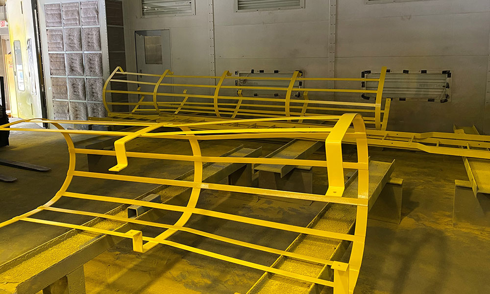 yellow painted metal in shop