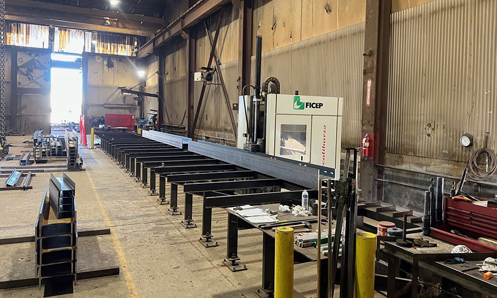 view of steel part in shop